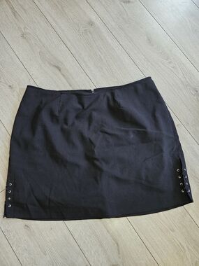 ENCORE Black Lace Up Side Detail Skort Plus Size 18🔥